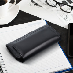 Univerzální pouzdro, Horizontální pouzdro, Pouzdro na opasek ROYAL Crazy Horse na Samsung Galaxy S20 Černý