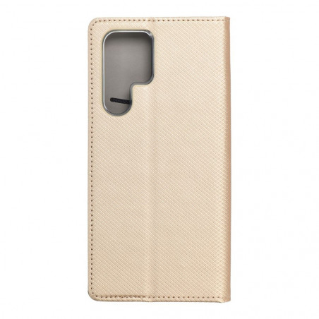 Peněženkové pouzdro Smart Case Book na Samsung Galaxy S22 Ultra Zlatý