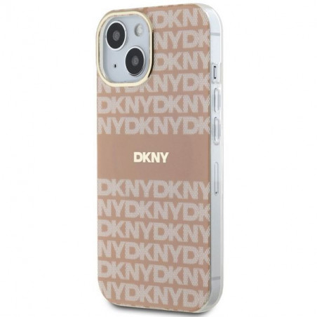 Kryt DKNY Repeat Texture Pattern Stripe na Apple iPhone 15 Plus MagSAFE Růžový