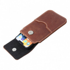 Univerzální pouzdro, Pouzdro na opasek ROYAL - Leather universal flap pocket na Samsung Galaxy S21 Ultra 5G Hnědý