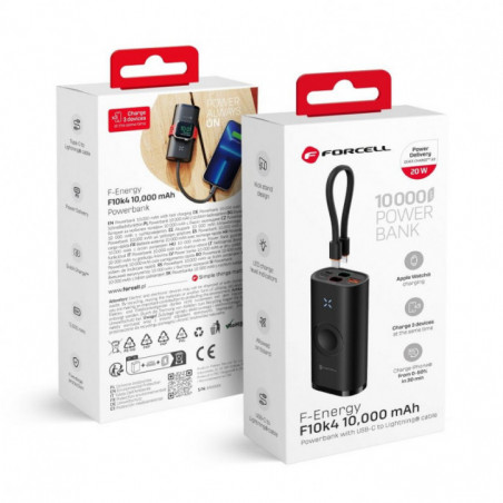 Forcell Power bank F-ENERGY F10K4 10 000 mAh PD QC3.0 černá